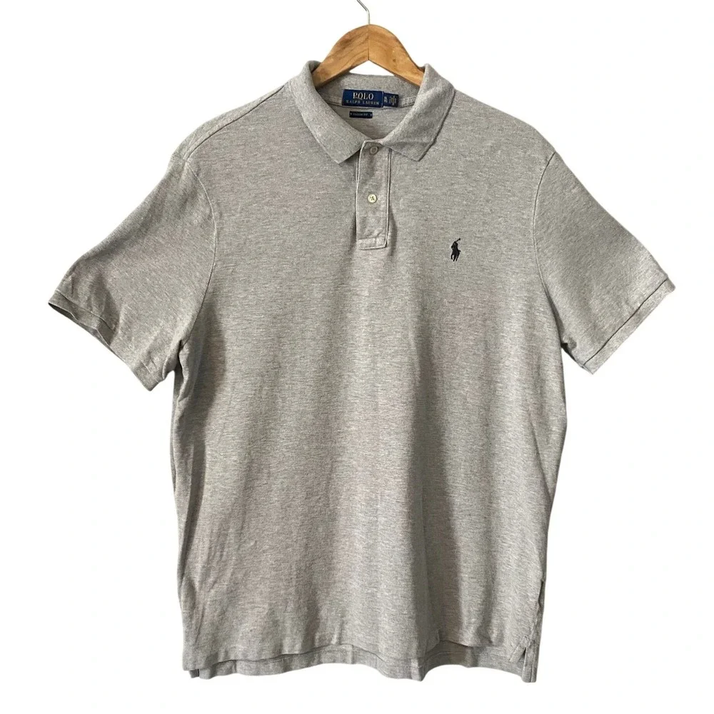 Polo Ralph Lauren Men XL Preppy Classic Fit Gray Short Sleeve Pony Logo Casual